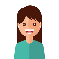 young woman happy avatar character vector illustration design