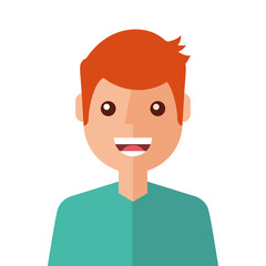young man happy avatar character vector illustration design
