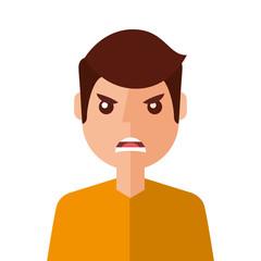 angry young man avatar character vector illustration design