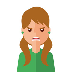 angry young woman avatar character vector illustration design