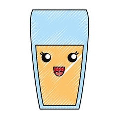 kawaii juice glass icon 