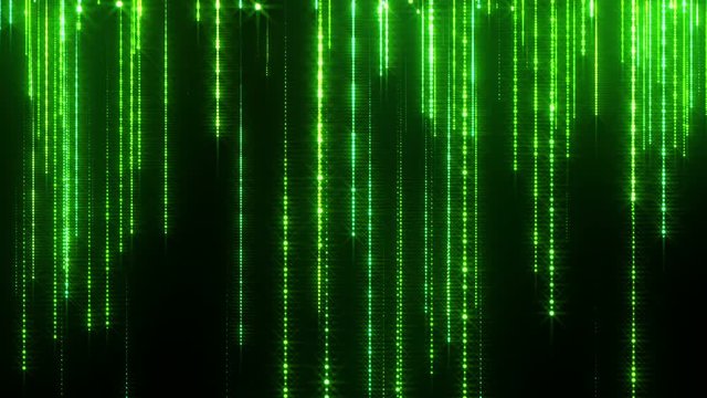 Glittering Particle Streaks Seamless Looping | Raining Glowing Glitter Particles Seamless Looping Motion Background Animated Video Backdrop Loop Green