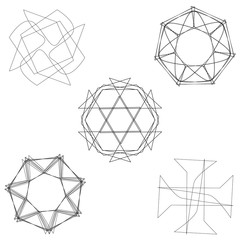 Geometric set for gifts and holidays pattern vector EPS10