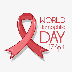 red ribbon symbol to hemophilia day