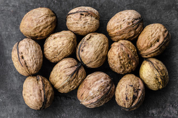 texture a lot of walnuts on the whole frame