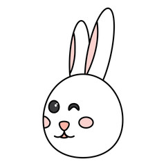 rabbit or bunny wink icon image vector illustration design 