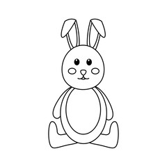 rabbit or bunny icon image vector illustration design  black line