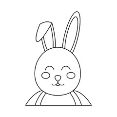 rabbit or bunny icon image vector illustration design  black line