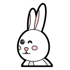 rabbit or bunny wink icon image vector illustration design 