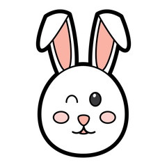 rabbit or bunny wink icon image vector illustration design 