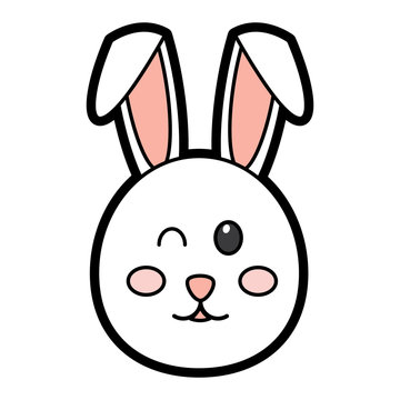 rabbit or bunny wink icon image vector illustration design 
