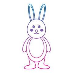 rabbit or bunny icon image vector illustration design  blue to purple line