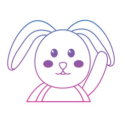 rabbit or bunny icon image vector illustration design  blue to purple line