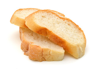  roll bread slices isolated on white background