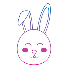 rabbit or bunny icon image vector illustration design  blue to purple line