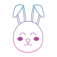 rabbit or bunny icon image vector illustration design  blue to purple line
