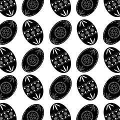 easter decorated egg pattern image vector illustration design  black and white