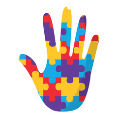 puzzle pieces and hand icon image vector illustration design 
