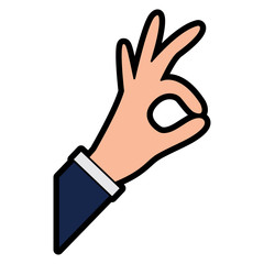 hand grabbing with index and thumb or ok gesture icon image vector illustration design 