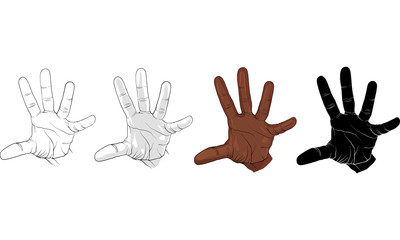 Obraz premium hand action vector