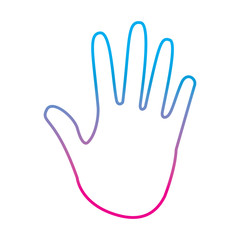 open hand icon image vector illustration design  blue to purple line