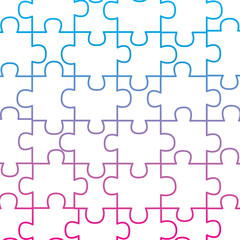 puzzle pieces icon image vector illustration design  blue to purple line