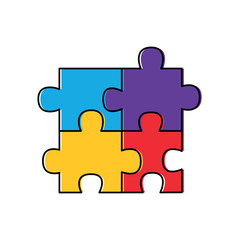 puzzle pieces icon image vector illustration design 