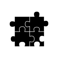 puzzle pieces icon image vector illustration design  black and white