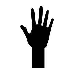 open hand icon image vector illustration design  black and white