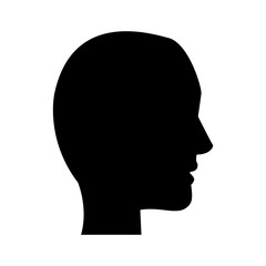 head profile silhouette icon image vector illustration design  black and white
