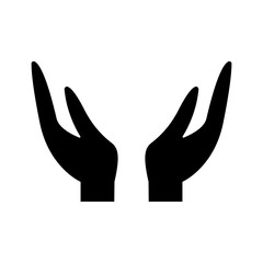 hands shelter icon image vector illustration design  black and white