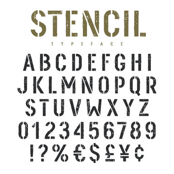 Stencil font 002