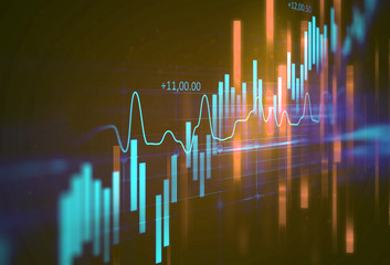 technical financial graph on technology abstract background