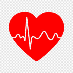 Heartbeat pulse icon for medical apps