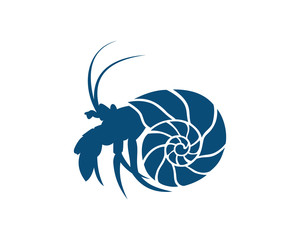 Blue Beautiful Sea Conch Illustration Symbol Logo Vector