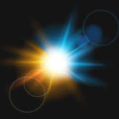 Glow light effect. Abstract effect of lighting flare. Vector.