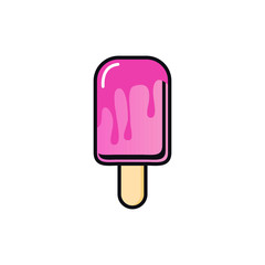 delicious ice cream pink vector 