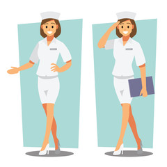 Diverse set of female Nurse , healthcare Providers , Vector illustration cartoon character