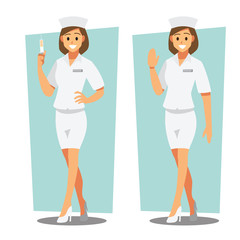 Diverse set of female Nurse , healthcare Providers , Vector illustration cartoon character