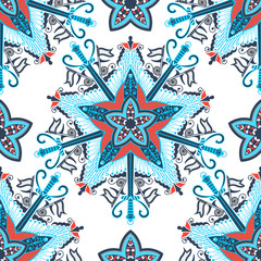 Seamless pattern ethnic style. Vintage decorative texture. Indian, arabic motive.