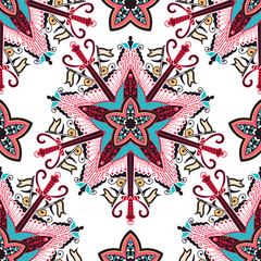 Seamless pattern ethnic style. Vintage decorative texture. Indian, arabic motive.