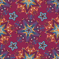 Seamless pattern ethnic style. Vintage decorative texture. Indian, arabic motive.