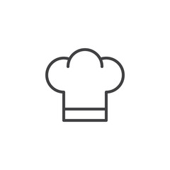 Chef hat line icon, outline vector sign, linear style pictogram isolated on white. Cuisine symbol, logo illustration. Editable stroke