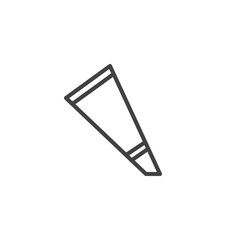 Pastry bag for decorate cake line icon, outline vector sign, linear style pictogram isolated on white. Icing bag and nozzle symbol, logo illustration. Editable stroke