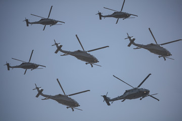 sky full of helicopters