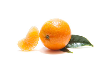 Mandarin tangerine on a white background