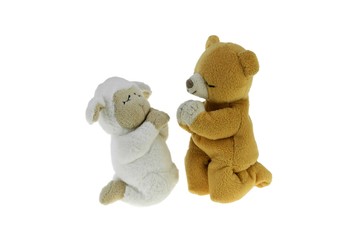 Cute doll on white background