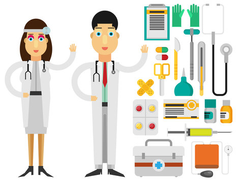 Medical care concept with medicine icons design, vector illustration