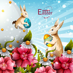 Happy Easter greeting background