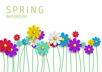 Hello spring. Spring Background. Spring design background with abstract beautiful colorful flower. Vector illustration. Wallpaper. flyers, posters, brochure, voucher discount.